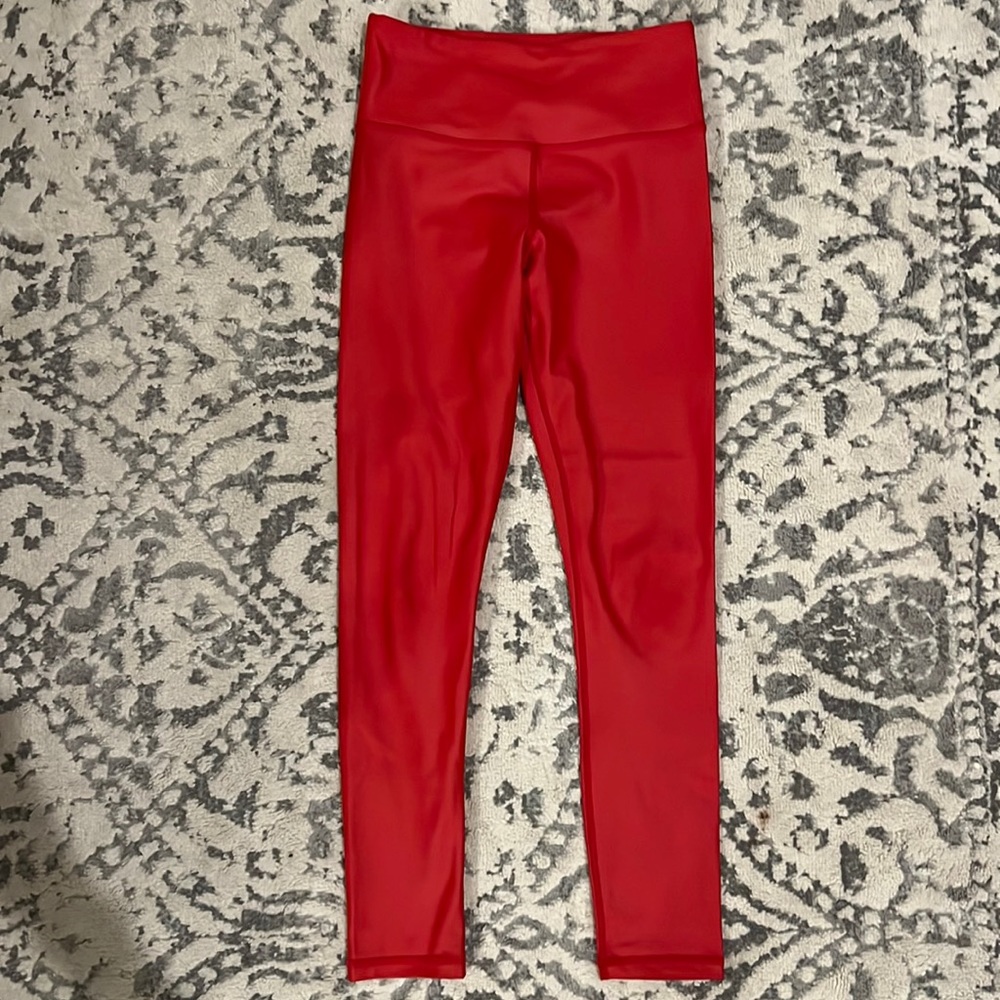 Red leggings, great for holidays or work out! Not bright metallic